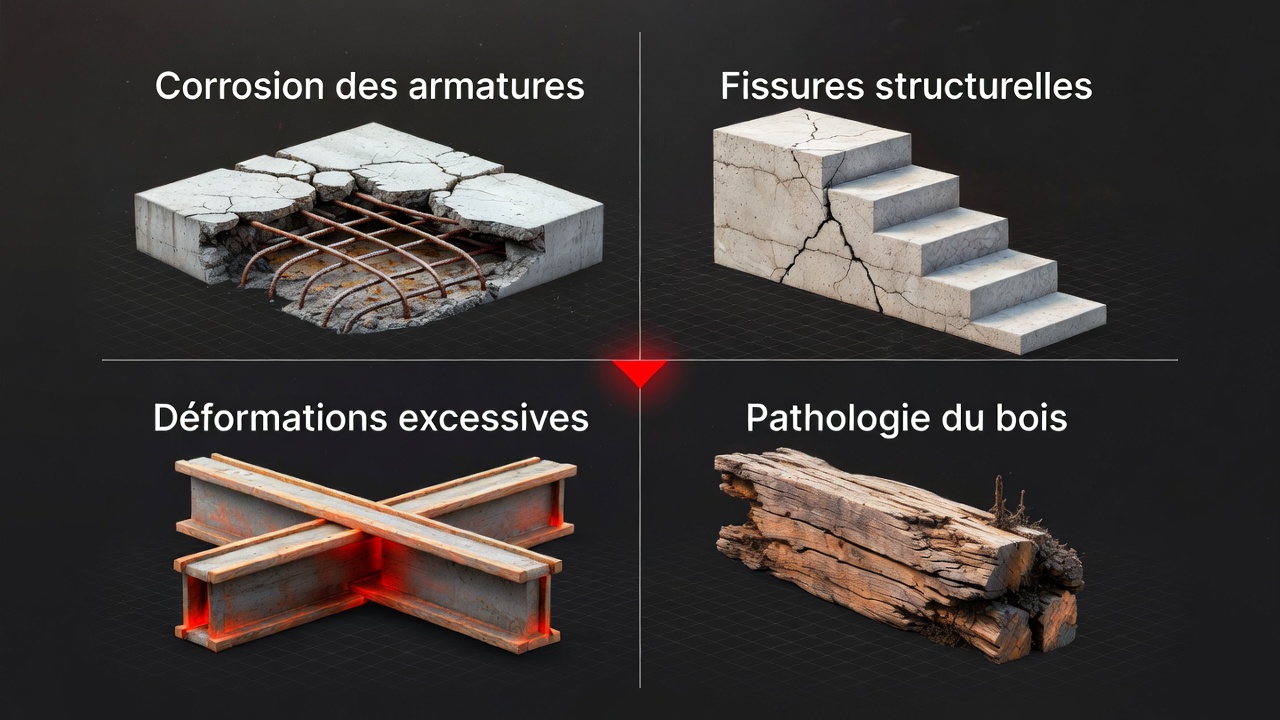 Pathologies comparées structure batiment