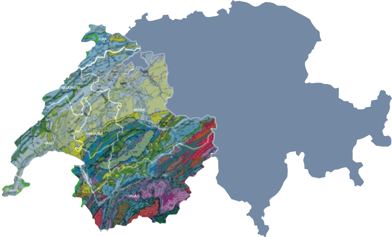 Carte suisse romande géotechnique